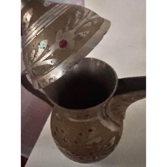 Turkish Teapot Copper and Brass - Picture 2 of 4